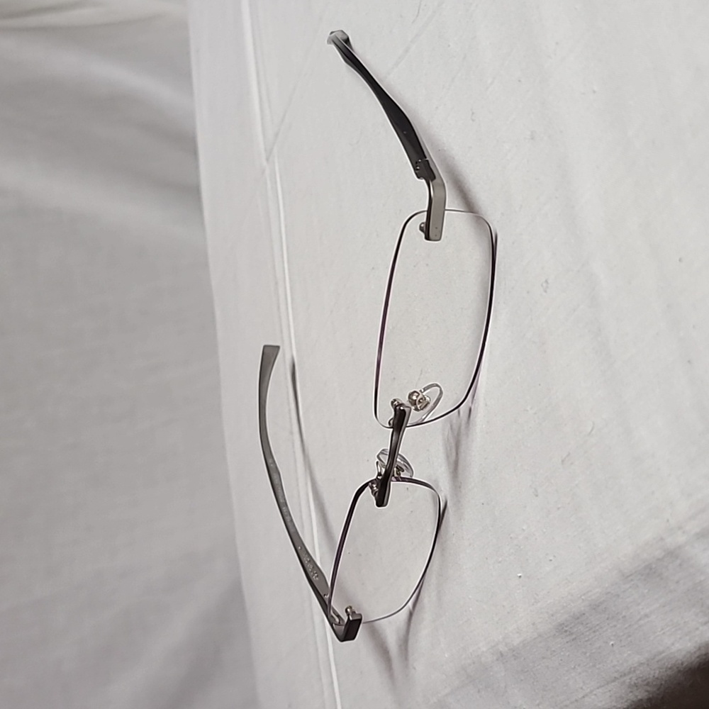 Vintage Foster Grant Todd Gunn Rimless Silver Metal Eyeglass Frames